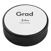 afstudeerder jongen voegt naam toe bevat datumteks hockey puck (3/4)