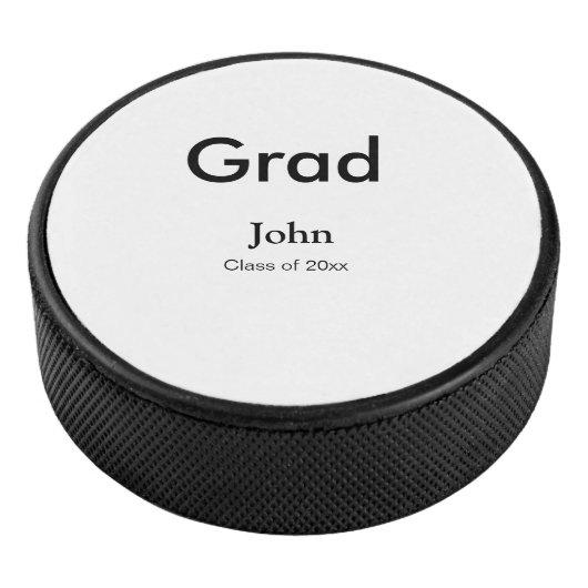 afstudeerder jongen voegt naam toe bevat datumteks hockey puck (3/4)