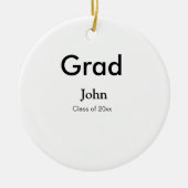 afstudeerder jongen voegt naam toe bevat datumteks keramisch ornament (Voorkant)