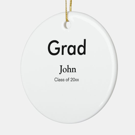 afstudeerder jongen voegt naam toe bevat datumteks keramisch ornament (Links)