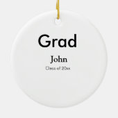 afstudeerder jongen voegt naam toe bevat datumteks keramisch ornament (Achterkant)