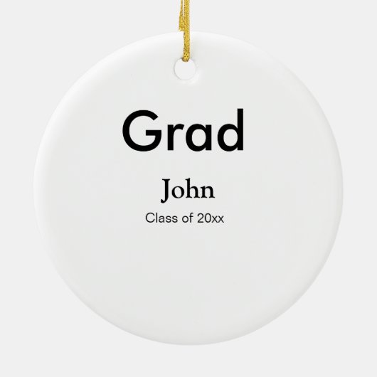 afstudeerder jongen voegt naam toe bevat datumteks keramisch ornament (Achterkant)