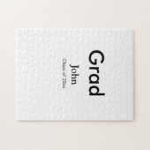 afstudeerder jongen voegt naam toe bevat datumteks legpuzzel (Horizontaal)