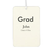 afstudeerder jongen voegt naam toe bevat datumteks luchtverfrisser (Voorkant)