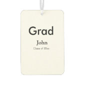 afstudeerder jongen voegt naam toe bevat datumteks luchtverfrisser (Achterkant)