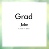 afstudeerder jongen voegt naam toe bevat datumteks raamsticker (Vel 3)