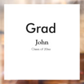 afstudeerder jongen voegt naam toe bevat datumteks raamsticker (Vel 2)