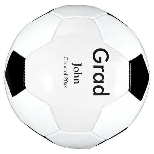 afstudeerder jongen voegt naam toe bevat datumteks voetbal (Gedraaid)