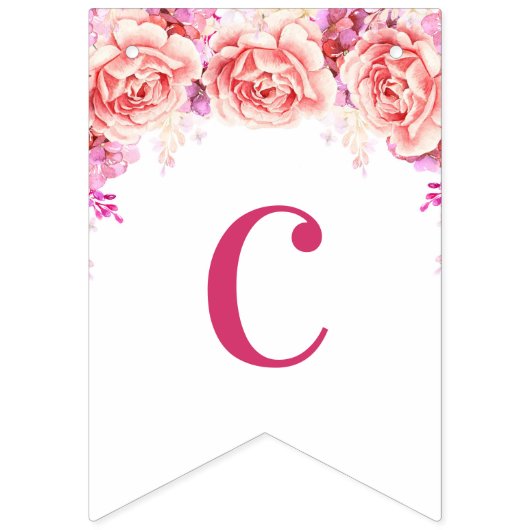 Afstudeerder Klasse Jaar Banner Pink Waterverf Flo (Tweede vlag)