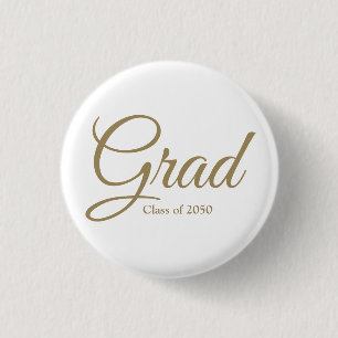 Afstudeerder klasse van 2024 goud wit aangepaste s ronde button 3,2 cm