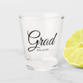 Afstudeerder klasse van 2024 zwarte aangepaste scr shot glas (Voorkant)