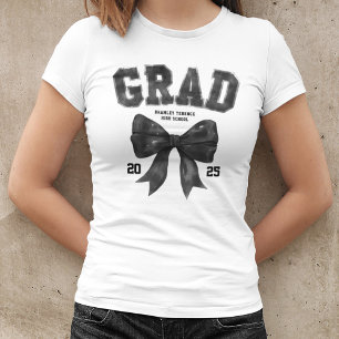 Afstudeerder Klasse van 2025 Black Bow Afstuderen  T-shirt
