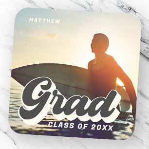 Afstudeerder klasse van 20XX retro eenvoudige fot Vierkante Sticker