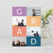 AFSTUDEERDER KLEURBLOKKEN MULTI Foto afstuderen Aankondiging (Staand voorkant)