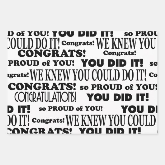 Afstudeerder met witte en zwarte tekst inpakpapier vel (Voorkant 3)