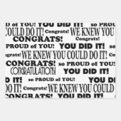 Afstudeerder met witte en zwarte tekst inpakpapier vel (Voorkant)