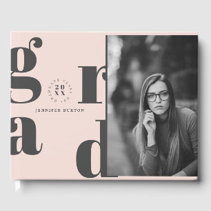 Afstudeerder Moderne Blush Roze fotograaf Partij Gastenboek