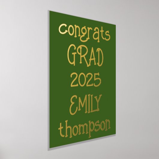 Afstudeerder naam 2025 Afstuderen groen Folie Afdrukken (Laagn)