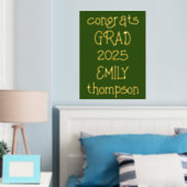 Afstudeerder naam 2025 Afstuderen groen Folie Afdrukken (Insitu (Slaapkamer))