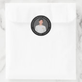 Afstudeerder naam foto jaar zwart Afstuderen gecom Ronde Sticker (Tas)
