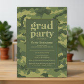 Afstudeerder Party - Green Camo Print for Graduati Kaart