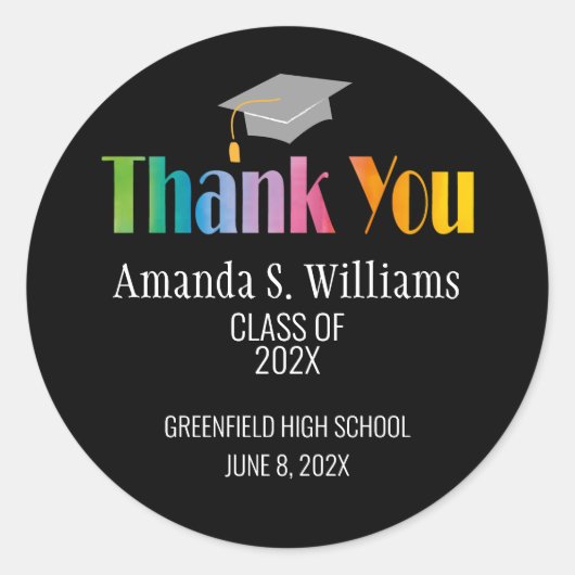 Afstudeerder Pet Afstuderen Dank u Ronde Sticker (Voorkant)