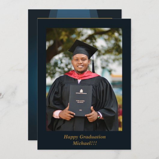 Afstudeerder Pet en Afstuderen boeken Aankondiging (Voorkant / Achterkant)