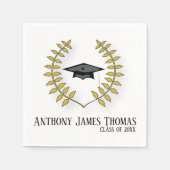 Afstudeerder pet en lederen standaard cocktailpapi servet (Voorkant)