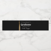 Afstudeerder pet gouden kwastje Afstuderen geperso Waterfles Etiket (Enkel label)