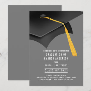 Afstudeerder Pet Gray Graduparty Uitnodiging