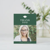 Afstudeerder Pet Klassiek Groen Afstuderen Dank u Briefkaart (Staand voorkant)