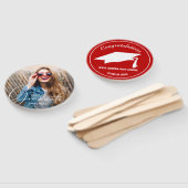 Afstudeerder Pet Modern Afstuderen Foto Scarlet Handwaaier (Niet-gemonteerd)