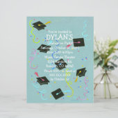 Afstudeerder petten thema afgestudeerde partij fly (Staand voorkant)