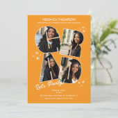 AFSTUDEERDER Photo Collage Graduation Party Kaart (Staand voorkant)