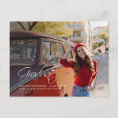 Afstudeerder Photo Script Modern Afstuderen 2025 Aankondigingskaart (Voorkant)