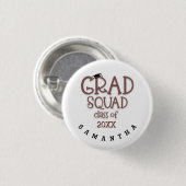 Afstudeerder Squad Girly Name Afstuderen Ronde Button 3,2 Cm (Voorkant /achterkant)