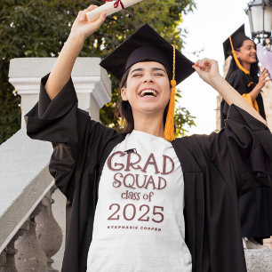 Afstudeerder Squad Klasse van 2025 Naam Afstuderen T-shirt