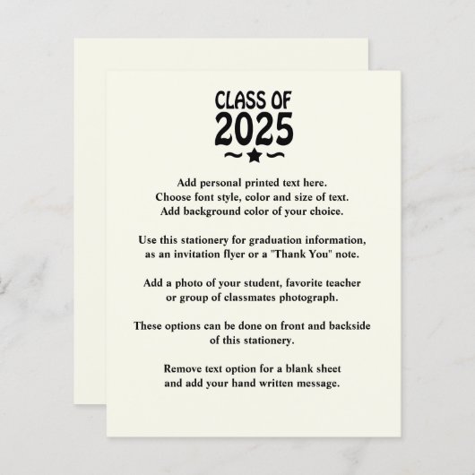 Afstudeerder Star Class van het Afstuderen 2025 (Voorkant / Achterkant)