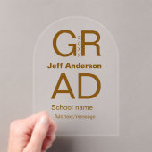 Afstudeerder Typografie Modern afstuderen Simple M Acryl Uitnodigingen (Insitu (Draagbaar))