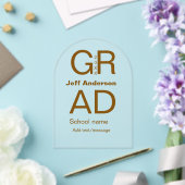 Afstudeerder Typografie Modern afstuderen Simple M Acryl Uitnodigingen (Insitu (Huwelijk))