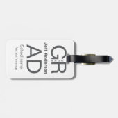 Afstudeerder Typografie Modern afstuderen Simple M Bagagelabel (Achterkant horizontaal)