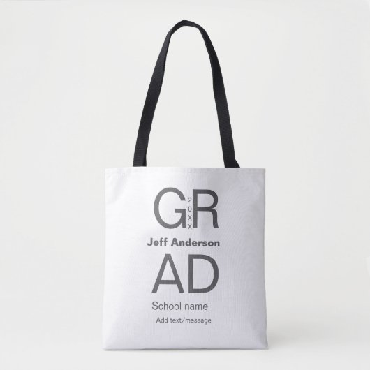 Afstudeerder Typografie Modern afstuderen Simple M Draagtas (Voorkant)
