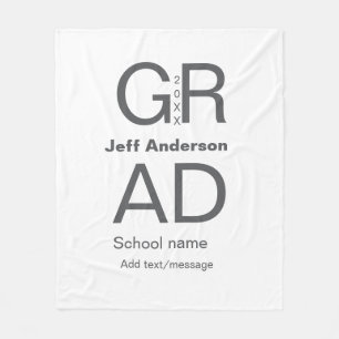 Afstudeerder Typografie Modern afstuderen Simple M Fleece Deken
