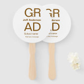 Afstudeerder Typografie Modern afstuderen Simple M Handwaaier (Voorkant en achterkant)