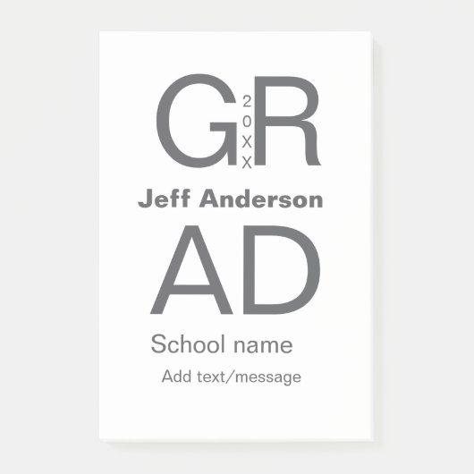 Afstudeerder Typografie Modern afstuderen Simple M Post-it® Notes (Voorkant)