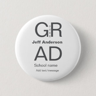 Afstudeerder Typografie Modern afstuderen Simple M Ronde Button 5,7 Cm