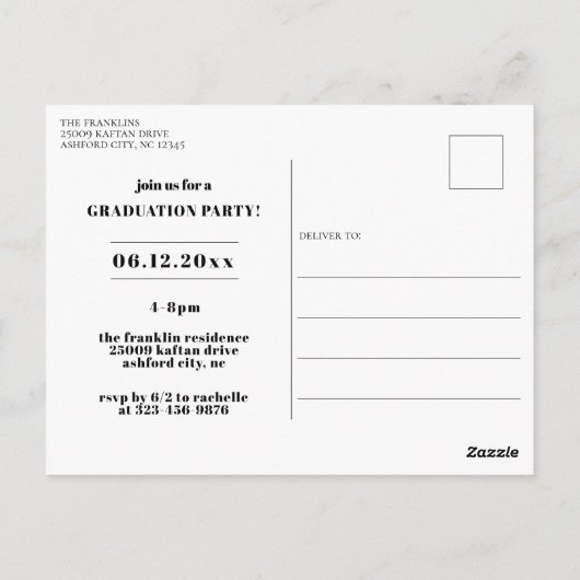 AFSTUDEERDER Uitnodiging Lijst Afstuderen (Achterkant)