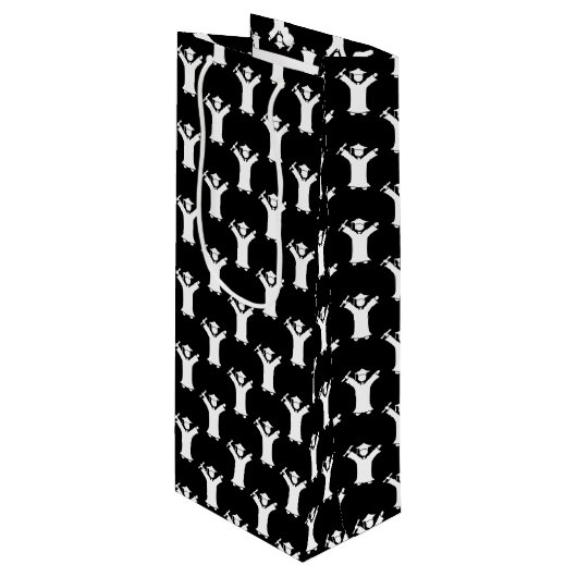 Afstudeerder van graten wijn cadeautas (Voorkant Gekanteld)