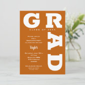AFSTUDEERDER verbrand Oranje Afstuderen Kaart (Staand voorkant)