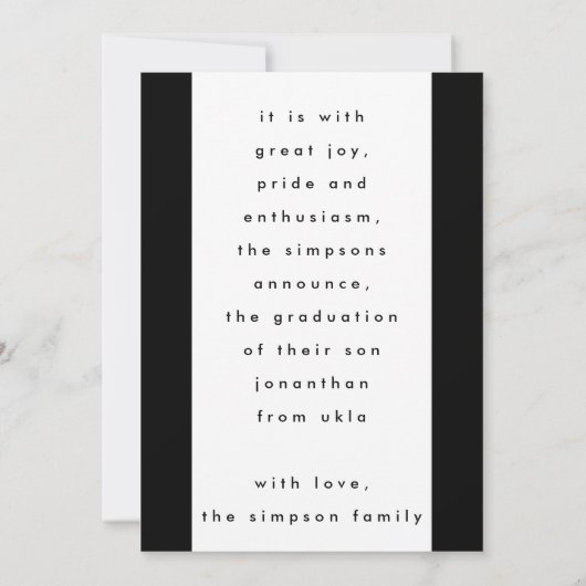 Afstudeerder voor hedendaags blauw Geel Goud Goud Aankondiging (Achterkant)